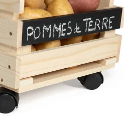Lot de 3 clayettes en bois empilables pour fruits et légumes