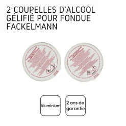 Lot de 2 coupelles d'alcool gélifié Fackelmann