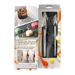 Lot de 2 cuillères plumes à décoration pâtissière Jean Daudignac