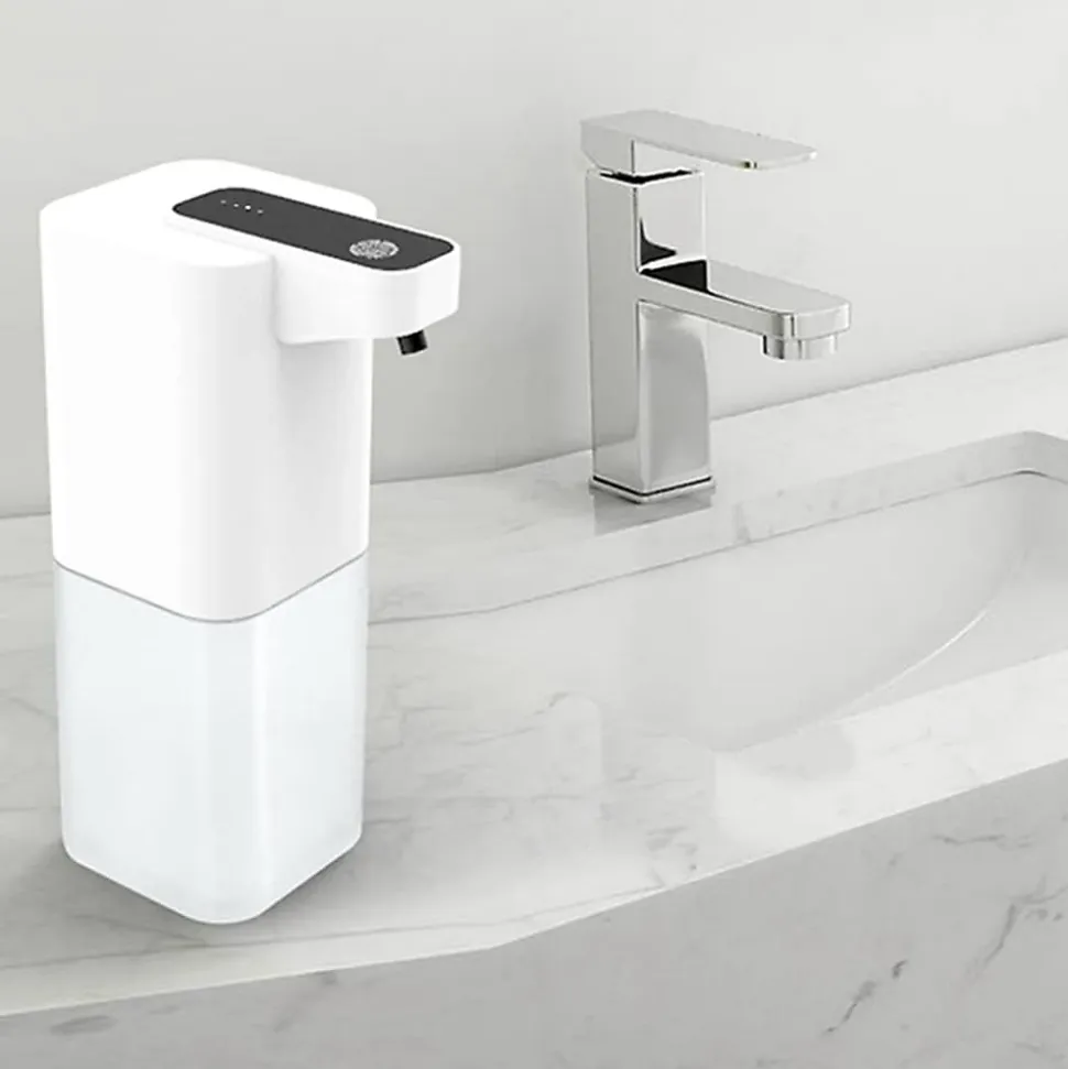 Lot de 2 distributeurs de savon automatiques de 400 ml pour salle de bain - Distributeur de savon électrique