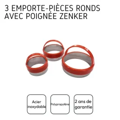 Lot de 3 emporte-pièces ronds avec poignée Zenker Emporte-pièces
