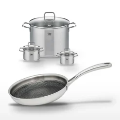 Lot de 3 Faitouts Elo Relief Evolution 12/14/26cm et Poêle 24cm