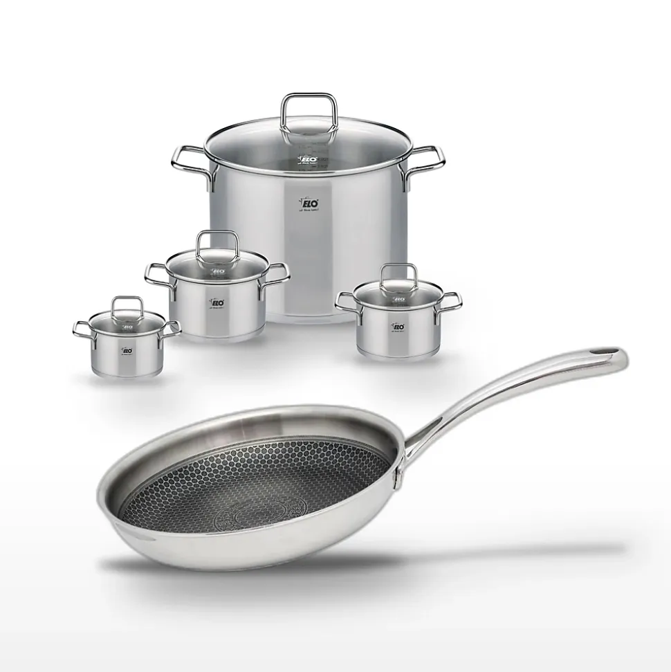 Lot de 4 Faitouts Elo Relief Evolution et Poêle 28 cm