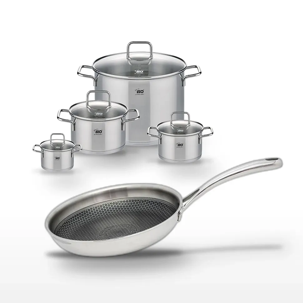 Lot de 4 Faitouts Elo Relief Evolution et Poêle 24 cm