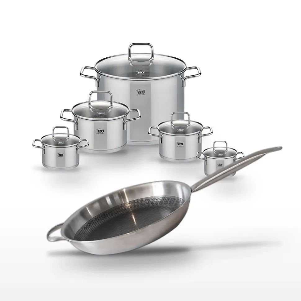 Lot de 5 Faitouts Elo Relief Solution et Poêle 32 cm