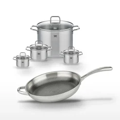 Lot de 4 Faitouts Elo Relief Evolution et 1 Poêle 32cm