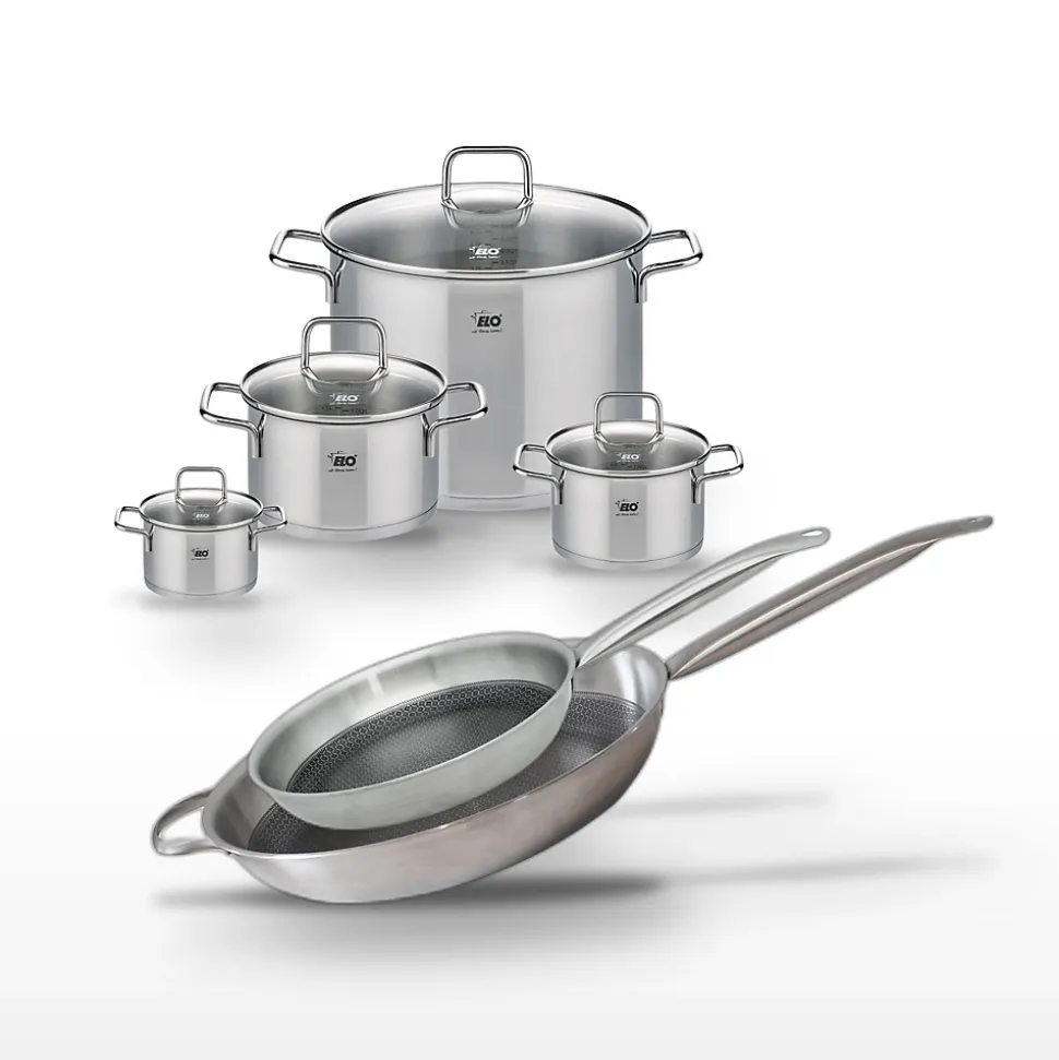 Lot de 4 Faitouts et 2 Poêles Elo Relief Solution