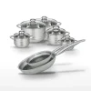 Lot de 4 Faitouts et 2 Poêles Elo Relief Solution en Acier Inoxydable