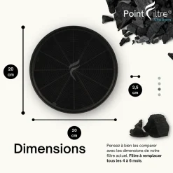 Lot de 2 Filtres à Charbon pour Hotte Roblin - 5403004 - Diamètre : 200 mm