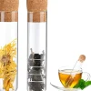 Lot de 2 infuseurs à thé en verre avec bouchon en bois
