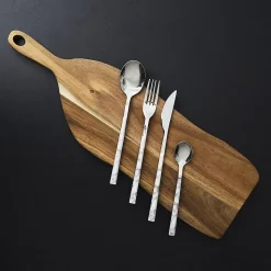 Lot de 3 Ménagères manche effet marbre 48 couverts