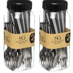 Lot de 2 Ménagères Tamaris - 48 couverts - Inox