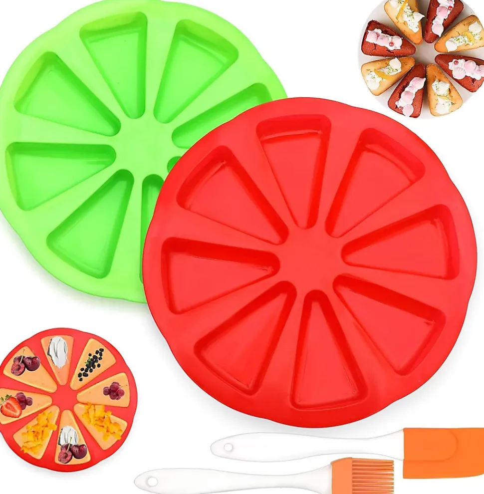 Lot de 4 moules à gâteau en silicone, 8 cavités