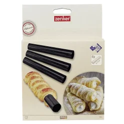 Lot de 4 moules à gâteau en tube 13 x 2,5 cm Zenker