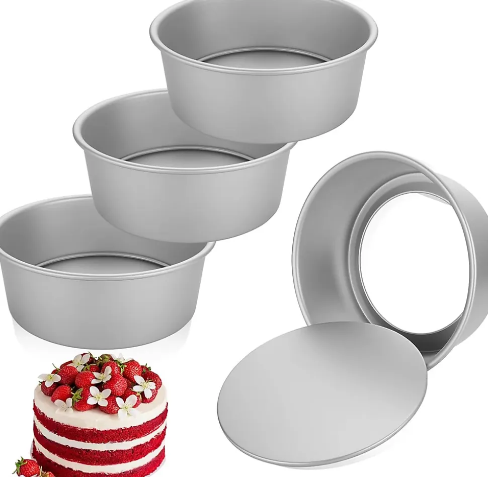 Lot de 4 moules à gâteau ronds de 22 cm de haut, 8 cm de haut