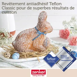 Lot de 2 moules à gâteaux 3D en forme de lapin de Pâques 600 ml Zenker Pâques