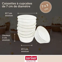 Lot de 100 moules à muffin en papier 7 cm Zenker Smart Pastry
