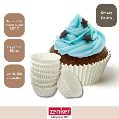 Lot de 100 moules à muffin en papier 7 cm Zenker Smart Pastry