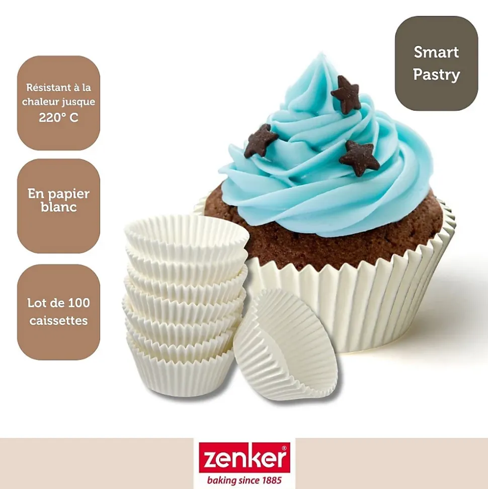 Lot de 100 moules à muffin en papier 7 cm Zenker Smart Pastry