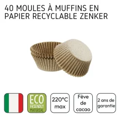 Lot de 40 moules à muffins en papier 7 cm Zenker Smart Pastry