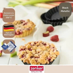 Lot de 6 moules à tartelettes 10 cm Zenker Black Metallic