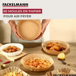 Lot de 300 Moules en papier air fryer ronds 16 cm Fackelmann