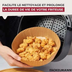 Lot de 300 Moules en papier air fryer ronds 16 cm Fackelmann
