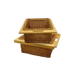 Lot de 2 Paniers Coulissants en Osier 500 mm