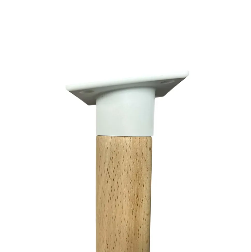 Lot de 2 pieds coniques DECO-GEM pour console ou bureau, en bois, hêtre vernis, à visser, H.71,5 cm