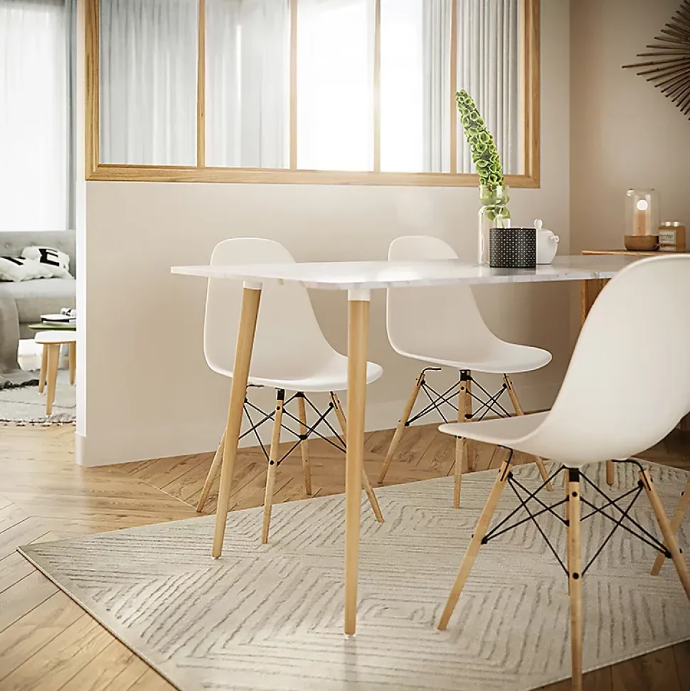 Lot de 2 pieds coniques DECO-GEM pour console ou bureau, en bois, hêtre vernis, à visser, H.71,5 cm