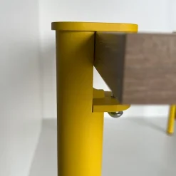 Lot de 2 pieds cylindriques DECO-GEM pour table haute en acier finition époxy noir à vis-étau, H.75 cm