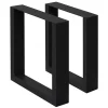 Lot de 2 pieds de table ECD Germany forme rectangulaire 30x43 cm noir acier revêtu par poudre