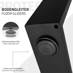 Lot de 2 pieds de table ECD Germany forme rectangulaire 30x43 cm noir acier revêtu par poudre