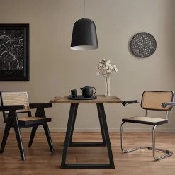 Lot de 2 pieds de table ECD Germany forme trapèze 60x72 cm noir acier revêtu par poudre robuste