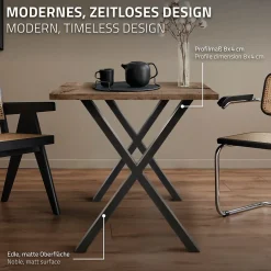 Lot de 2 pieds de table ECD Germany forme de X 60x72 cm anthracite acier revêtu par poudre robuste