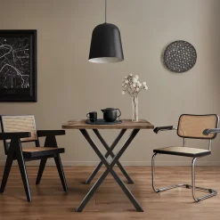 Lot de 2 pieds de table ECD Germany forme de X 60x72 cm anthracite acier revêtu par poudre robuste