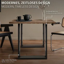 Lot de 2 pieds de table ECD Germany forme rectangulaire 60x72 cm anthracite acier revêtu par poudre