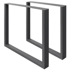 Lot de 2 pieds de table ECD Germany forme rectangulaire 60x72 cm anthracite acier revêtu par poudre