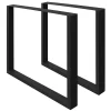 Lot de 2 pieds de table ECD Germany forme rectangulaire 60x72 cm noir acier revêtu par poudre