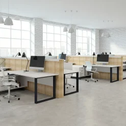 Lot de 2 pieds de table ECD Germany forme rectangulaire 60x72 cm noir acier revêtu par poudre