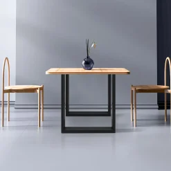 Lot de 2 pieds de table ECD Germany forme rectangulaire 60x72 cm noir acier revêtu par poudre