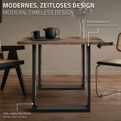 Lot de 2 pieds de table ECD Germany forme rectangulaire 70x72 cm anthracite acier revêtu par poudre