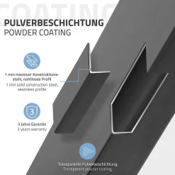 Lot de 2 pieds de table ECD Germany forme trapèze 60x72 cm anthracite acier revêtu par poudre