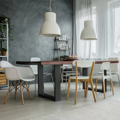 Lot de 2 pieds de table ECD Germany forme rectangulaire 90x72 cm anthracite acier revêtu par poudre