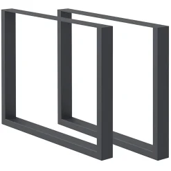 Lot de 2 pieds de table ECD Germany forme rectangulaire 90x72 cm anthracite acier revêtu par poudre