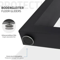 Lot de 2 pieds de table ECD Germany forme rectangulaire 80x72 cm noir acier revêtu par poudre