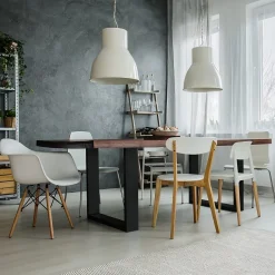 Lot de 2 pieds de table ECD Germany forme rectangulaire 80x72 cm noir acier revêtu par poudre