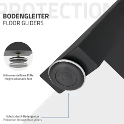 Lot de 2 pieds de table ECD Germany forme de A 70x72 cm noir acier revêtu poudre design industriel