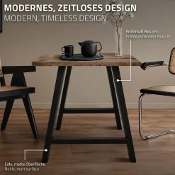 Lot de 2 pieds de table ECD Germany forme de A 70x72 cm noir acier revêtu poudre design industriel