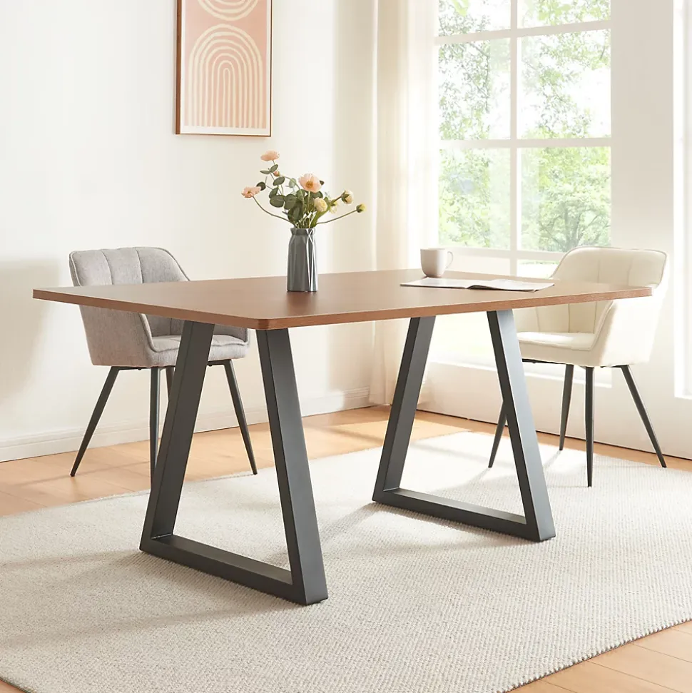 Lot de 2 pieds de table Greiling acier 72 x 70 cm noir en.casa